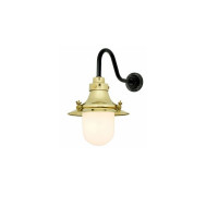 Original BTC Ships Decklight Wall Light Polished Brass/Opal