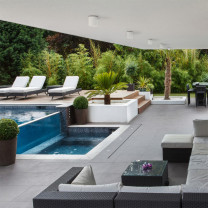 Astro Kos II Round Exterior Ceiling Light Lifestyle Poolside