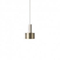 ferm LIVING Collect Pendant Disc Low Light Grey Socket with Brass Shade