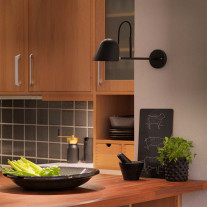 Black Streck Wall Light in Kitchen