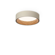 Vibia Duo Round LED Ceiling Light Small Cream Walnut