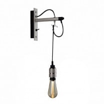 Buster + Punch Hooked Nude Wall Light - Stone & Steel with Gold Bulb