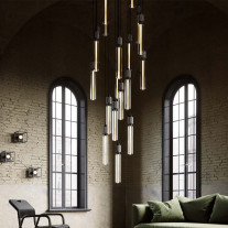 Buster & Punch Heavy Metal Chandelier 31.0 Classic Surface Smoked Bronze Suspension Smoked Bulb