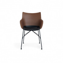 Kartell Smart Wood Q/Wood Chair Basic Veneer Dark Wood Black Seat Black