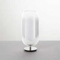 Artemide Gople Table Lamp Silver with Silver Base