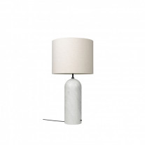 Gubi Gravity XL Floor Lamp Low Canvas Shade/White Marble