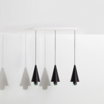 Petite Friture Cherry LED Linear Pendant Black & Rainbow