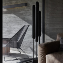 Brokis Puro LED Floor Lamp Large Dark Grey Glass & Black Structure