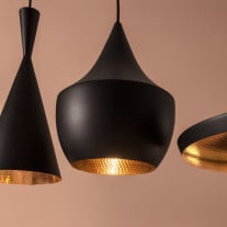 Tom Dixon Beat LED Fat, Wide and Tall in Black/Brass