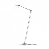 Luceplan Berenice Floor Lamp in Aluminium with a Green Diffuser