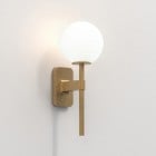 Astro Tacoma Single Wall Light Antique Brass Ribbed Glass Shade 