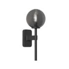 Astro Tacoma Single Globe Wall Light Matt Black Tacoma Ribbed Smoke
