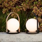 Pablo Bola Lantern LED Portable Table Lamp Black and Tan 