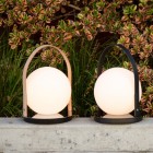 Pablo Bola Lantern LED Portable Table Lamp Black and Tan 