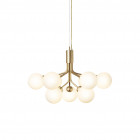 Nuura Apiales 9 Chandelier Brushed Brass/Opal White Glass