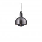 Buster + Punch Forked Shade + Globe Pendant Medium Smoked Glass Gun Metal Shade