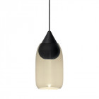 Mater Liuku Drop Pendant Light Black Stain Lacquered Smoked Glass