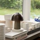 &Tradition Raku LED Portable Lamp Beige Grey & Bronzed in Windowsill