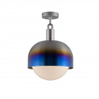 Buster + Punch Forked Globe & Shade Ceiling Light (Large - Burnt Steel Opal)
