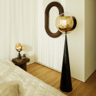 Gold Tom Dixon Mirror Ball Fat Cone LED Floor Lamp