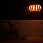  Tom Raffield Urchin Pendant Ash in Dark Room