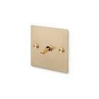 Buster + Punch 1G Toggle Switch - Cross, Brass