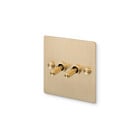 Buster and Punch 2G Modular Toggle Switch - Cross, Brass