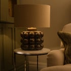Porta Romana Boublé Table Lamp Beside Sofa
