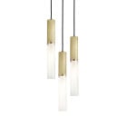 J. Adams & Co Flume 50 3 Drop Pendant Satin Brass - Frosted Glass