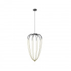 Axolight Alysoid LED Suspension 53 Anthracite grey and natural brass