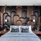 Lee Broom Mini Crescent Pendant Either Side of the Bed