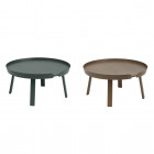 Muuto Around Coffee Table Large Stained Dark Brown and Dark Green