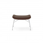 Kartell Smart Wood S/Wood Ottoman Slatted Ash Dark Wood Leather Seat Chrome