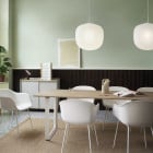 Grey 45cm Muuto Rime Pendant Over Dining Table
