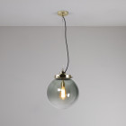 Original BTC Globe Pendant Medium Seedy Anthracite Shade / Brass Fitting On