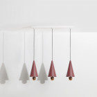 Petite Friture Cherry LED Linear Pendant Brown Red & Rose Gold