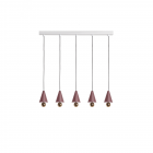 Petite Friture Cherry LED Multiple Cluster Pendant Linear Brown Red & Rose Gold