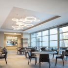  Artemide Ripple Cluster 3 LED Suspension Multiples in Restaurant