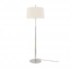 Santa & Cole Diana Mayor Floor Lamp Satin Nickel Structure/White Linen Shade