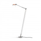 Luceplan Berenice Floor Lamp in Aluminium with a Rose Pink Diffuser