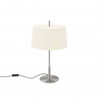 Santa & Cole Diana Table Lamp Satin Nickel Structure/White Linen Shade