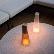 Pablo Candel LED Portable Table Lamp Brass and Silver 