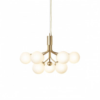 Nuura Apiales 9 Chandelier Brushed Brass/Opal White Glass