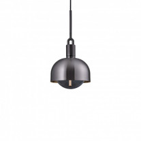 Buster + Punch Forked Shade + Globe Pendant Medium Smoked Glass Gun Metal Shade