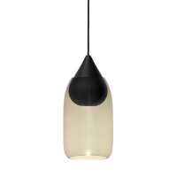 Mater Liuku Drop Pendant Light Black Stain Lacquered Smoked Glass