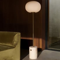 Audo Copenhagen JWDA Floor Lamp Beige Travertine/Brushed Brass