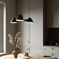 Black Design For The People Stay 3-Spot Pendant in Kitchen