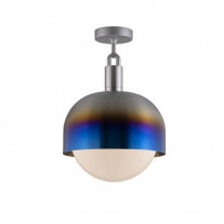 Buster + Punch Forked Globe & Shade Ceiling Light (Large - Burnt Steel Opal)