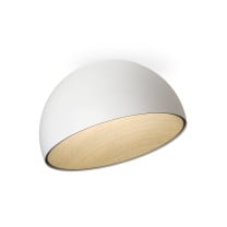 Vibia Duo Ceiling Dome Angled LED Light Large White Oak
