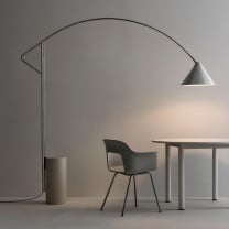 HAY Compass Floor Lamp Beside Desk - On
